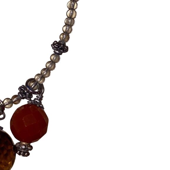 Handcrafted Gemstone Beaded Bracelet With Multi-Color Charms & Silver Accents - Picture 5 of 8